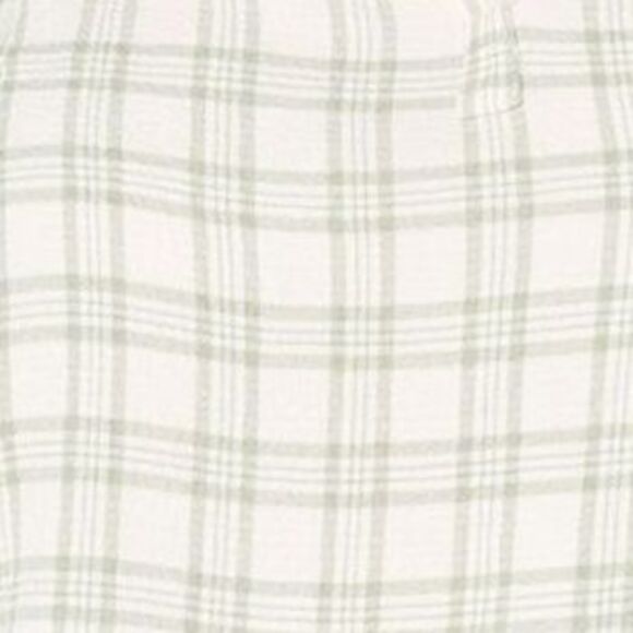 Belle by Kim Gravel Women's Top Sz M Mini Plaid Weekend Peasant White A691854 - Picture 2 of 4
